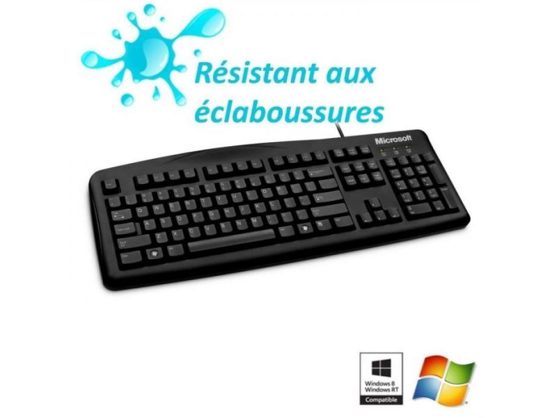Clavier Microsoft Wired Keyboard 200 Noir
