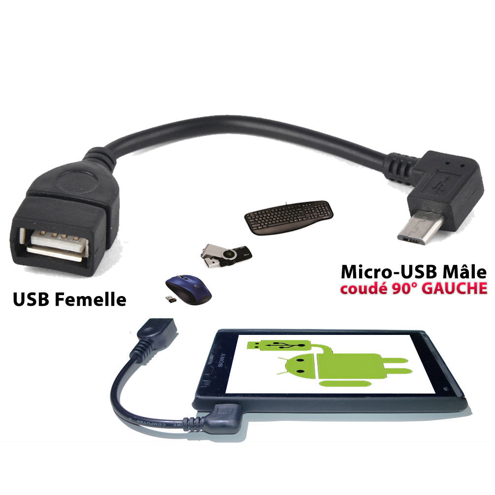 Adaptateur USB 2.0 Femelle Micro Male Pour Tablette Smartphone